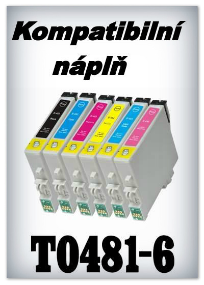 Náplnì do tiskáren Epson T0481, T0482, T0483, T0484, T0485, T0486 (kompatibilní)
