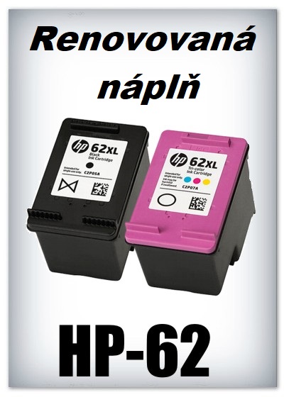 Npln do tiskren HP-62 XL - black a HP-62 XL - color (renovovan)