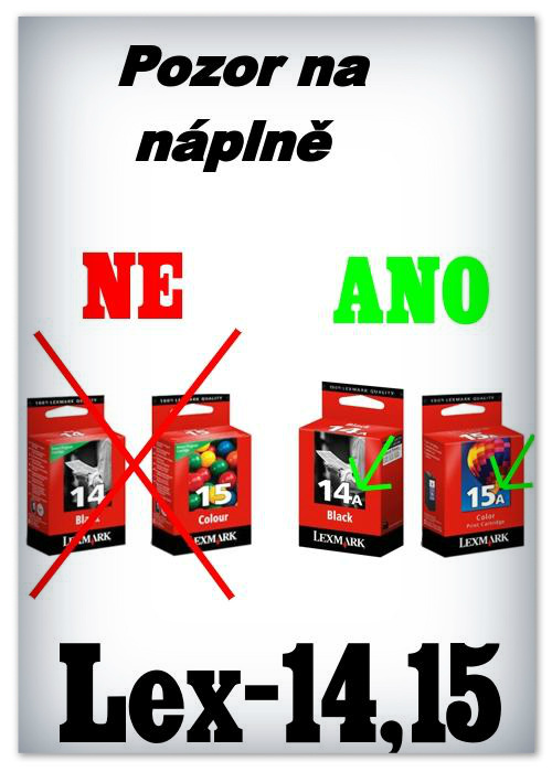 Pozor, existuj npln Lexmark 14, 14A, 15, 15A